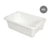 GILAC Bac Sans couvercle blanc plastique 67x42x21 cm 40 L fond plein parois pleines Discount