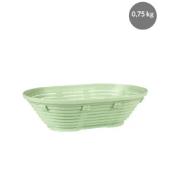 Banneton Sans couvercle vert plastique 25x15x9 cm 0,75 L fond ajouré parois ajourées - GILAC Best