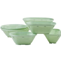 Banneton Sans couvercle vert plastique 23x14x9 cm 0,5 L fond ajouré parois ajourées - GILAC
