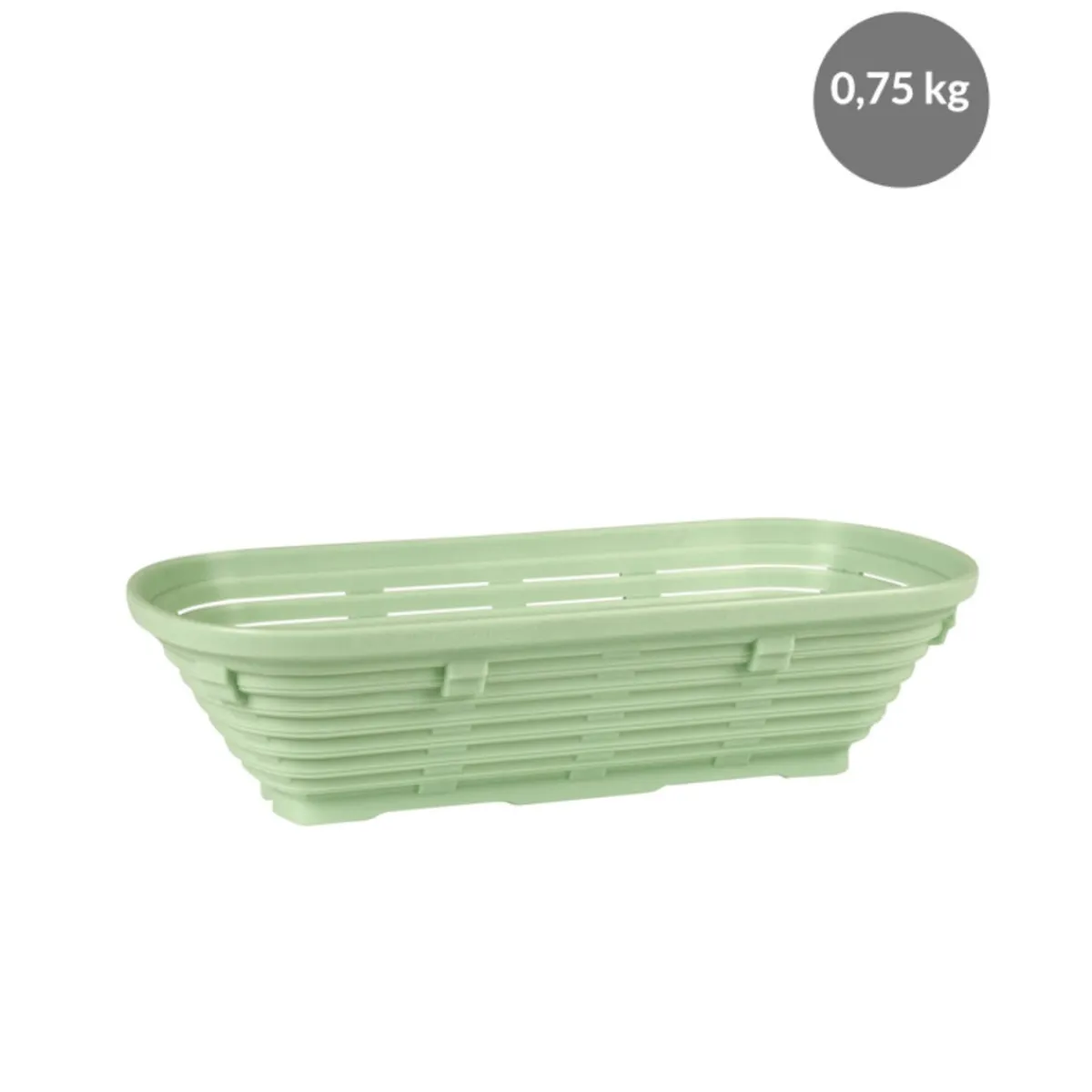 GILAC Banneton Sans couvercle vert plastique 29x13x9 cm 0,75 L fond ajouré parois ajourées New