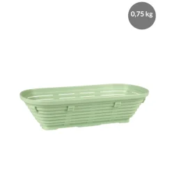 GILAC Banneton Sans couvercle vert plastique 26x14x9 cm 0,75 L fond ajouré parois ajourées