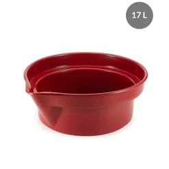 GILAC Baquet de soutirage Sans couvercle bordeaux plastique 48x43,5x17,5 cm 17 L fond plein parois pleines Outlet