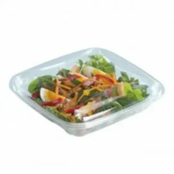 Barquette avec couvercle carré transparent 19x19x3,5 cm 75 cl Crudipack (70 pièces) - ALPHAFORM