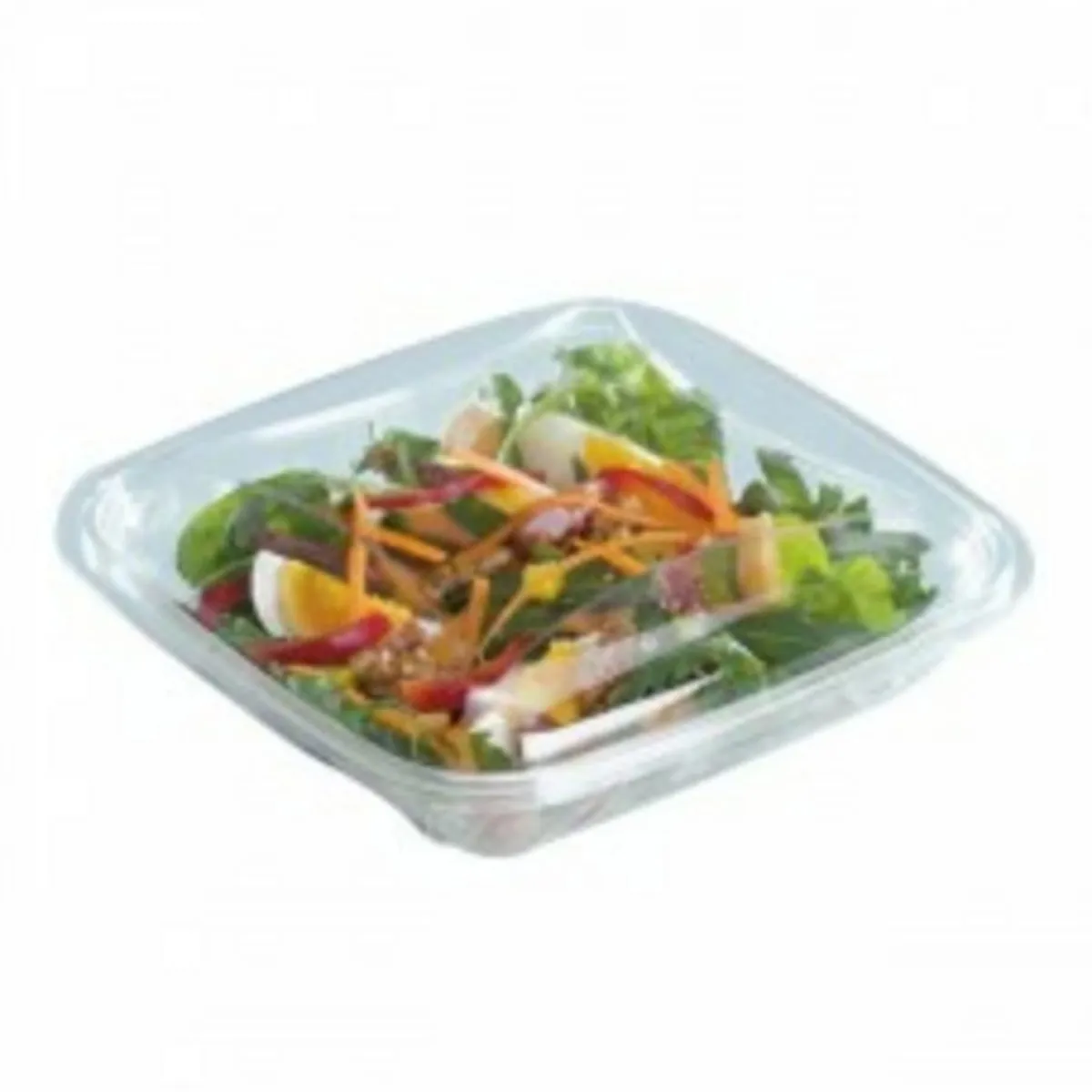 ALPHAFORM Barquette avec couvercle carré transparent 16x16x5,5 cm 50 cl Crudipack (80 pièces) Hot