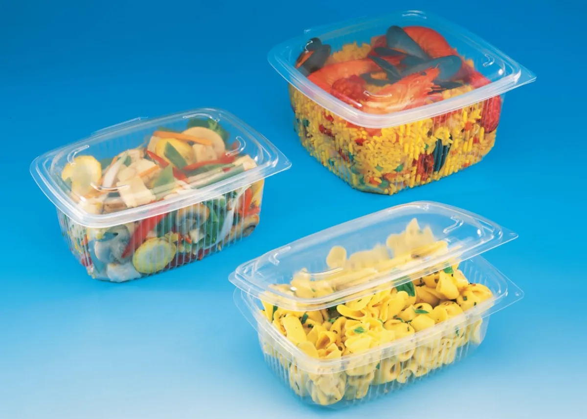ALPHAFORM Barquette avec couvercle à charnière rectangulaire transparent 19x18,5x8,4 cm 120 cl Ondipack (50 pièces) Discount