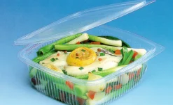ALPHAFORM Barquette avec couvercle à charnière rectangulaire transparent 19x18,5x8,4 cm 120 cl Ondipack (50 pièces) Discount