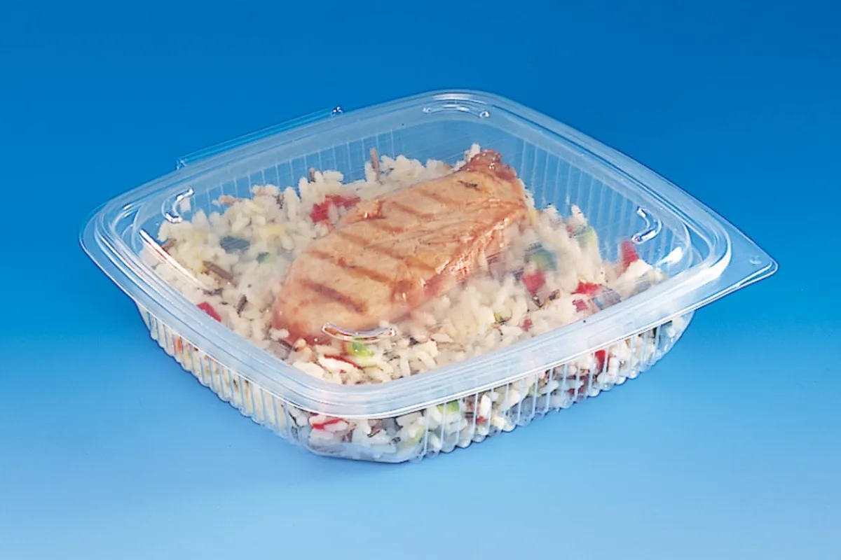 ALPHAFORM Barquette avec couvercle rectangulaire transparent 19x18,5x7,1 cm 76 cl Ondipack (50 pièces) Clearance