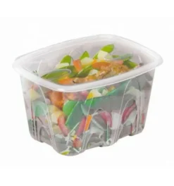Barquette avec couvercle rectangulaire transparent 17,2x15,8x7,7 cm 135 cl Barquettes Micro Onde (50 pièces) - ALPHAFORM Outlet