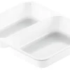 DUNI Barquette à 2 compartiments rectangulaire blanc 22,5x17,5x3,5 cm 88,5 cl (250 pièces)