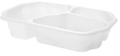 DUNI Barquette à 3 compartiments rectangulaire blanc 25x15,9x4,8 cm 110 cl (246 pièces) New