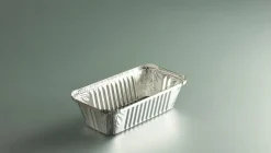 Barquette operculable rectangulaire gris aluminium 20,1x10,9x4,9 cm 68,5 cl (100 pièces) - Aucune Sale