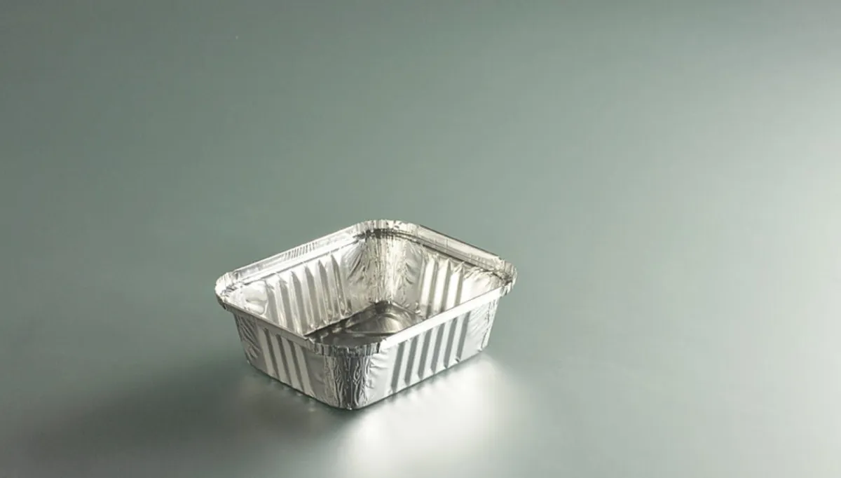 Aucune Barquette operculable rectangulaire gris aluminium 14,6x12,1x4 cm 43,5 cl (100 pièces) Discount