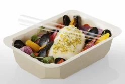 Barquette rectangulaire beige 19,2x13,7x4,1 cm 75 cl Barquettes Food (65 pièces) - ALPHAFORM Hot