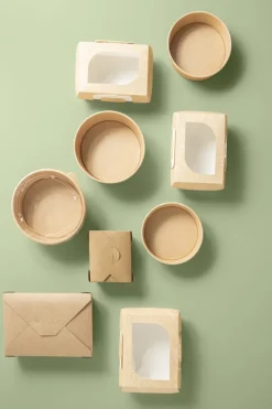 Barquette rectangulaire kraft 11,5x10x4,5 cm 480 ml (50 pièces) - EARTH ESSENTIALS Clearance