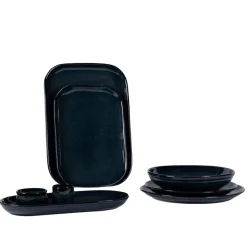 Beurrier rond bleu grès émaillé Ø 7 cm Gres Couleur - PRO.MUNDI