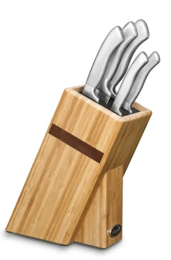 DEGLON Bloc 5 couteaux bambou 18x13x25 cm Oryx Hot