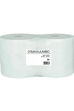 Aucune Bobine papier hygiénique blanc ouate de cellulose Ø 25,5 cm (6 pièces) Hot