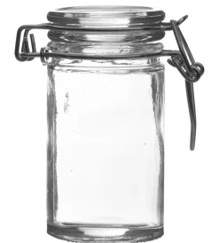 Bocal avec couvercle hermétique droit transparent verre Ø 4,5 cm - PRO.MUNDI Discount
