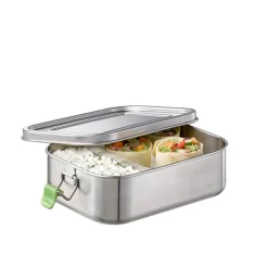 Boite repas avec couvercle et séparateur rectangulaire inox 20,5 cm To Go - APS Clearance