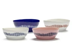 Bol rond blanc swirl - stripes bleu grès émaillé Ø 18 cm Feast By Ottolenghi - SERAX Clearance