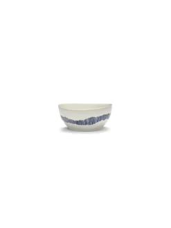 Bol rond blanc swirl - stripes bleu grès émaillé Ø 16 cm Feast By Ottolenghi - SERAX Clearance