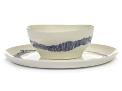 Bol rond blanc swirl - stripes bleu grès émaillé Ø 16 cm Feast By Ottolenghi - SERAX Clearance