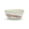 SERAX Bol rond blanc swirl - stripes rouge grès émaillé Ø 16 cm Feast By Ottolenghi Clearance
