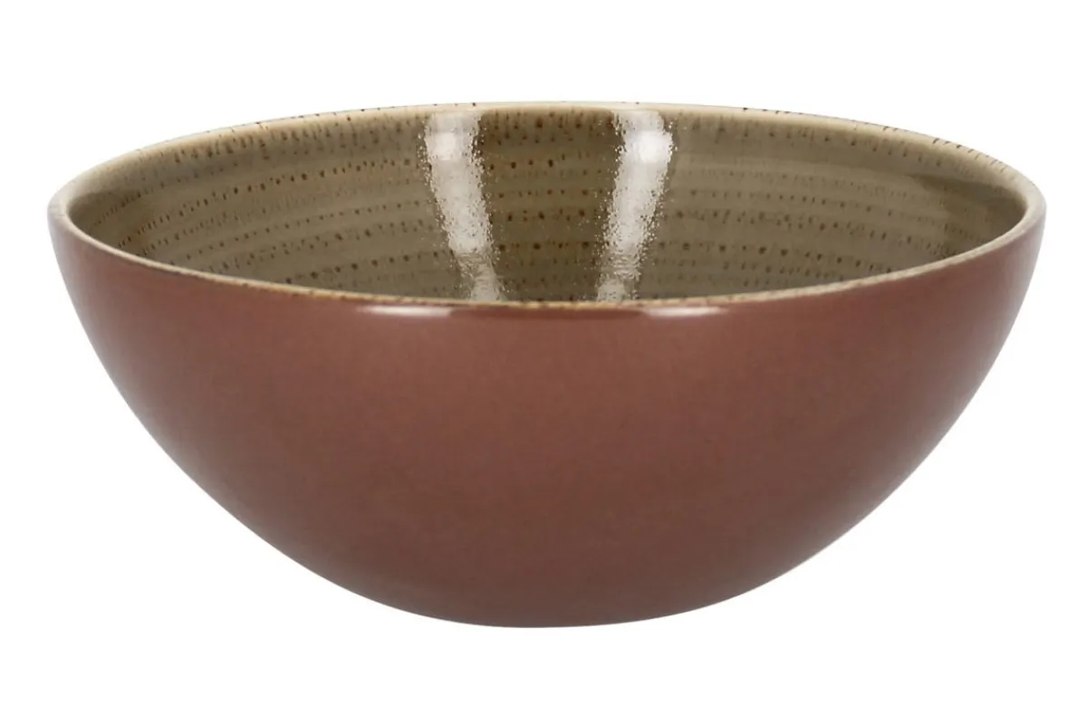 Bol rond brun porcelaine vitrifiée 130 cl Ø 20,2 cm Twirl - RAK Sale