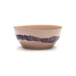 SERAX Bol rond delicious pink swirl - stripes bleu grès émaillé Ø 18 cm Feast By Ottolenghi Hot