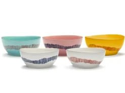 Bol rond sunny yellow - stripes rouge grès émaillé Ø 16 cm Feast By Ottolenghi - SERAX Outlet