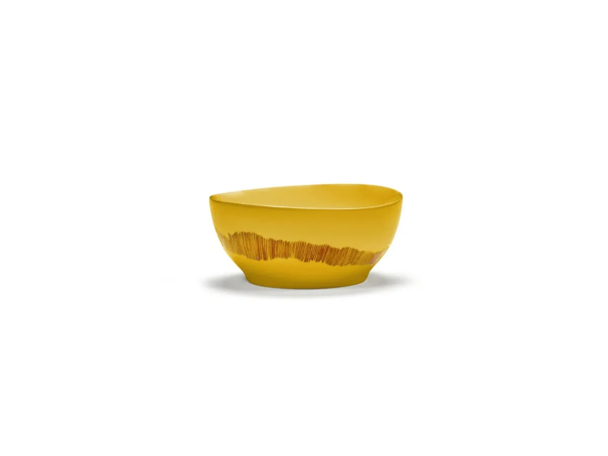 Bol rond sunny yellow - stripes rouge grès émaillé Ø 16 cm Feast By Ottolenghi - SERAX Outlet