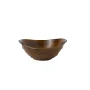 DUDSON Bol à salade ovale marron porcelaine vitrifiée 17,4 cm Harvest Outlet
