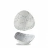 CHURCHILL Bol triangulaire gris porcelaine vitrifiée 23,5x23,5 cm Kintsugi Pearl Grey Sale