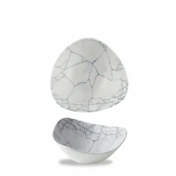CHURCHILL Bol triangulaire gris porcelaine vitrifiée 23,5x23,5 cm Kintsugi Pearl Grey Sale
