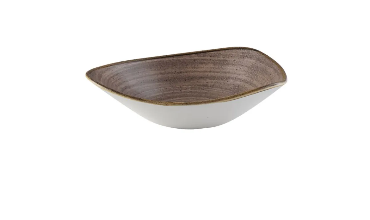 Bol triangulaire Raw Brown porcelaine vitrifiée 23,5x23,5 cm Stonecast Raw - CHURCHILL Discount