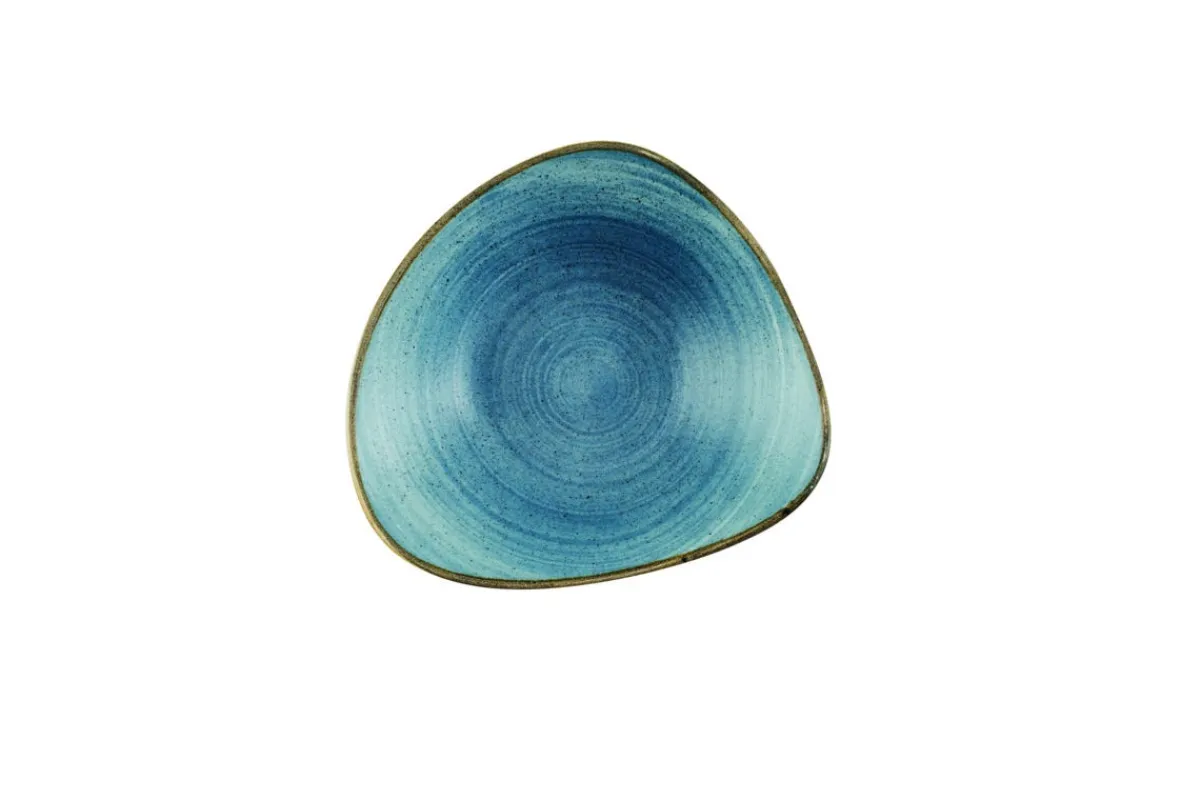 CHURCHILL Bol triangulaire Raw Teal porcelaine vitrifiée 23,5x23,5 cm Stonecast Raw Discount