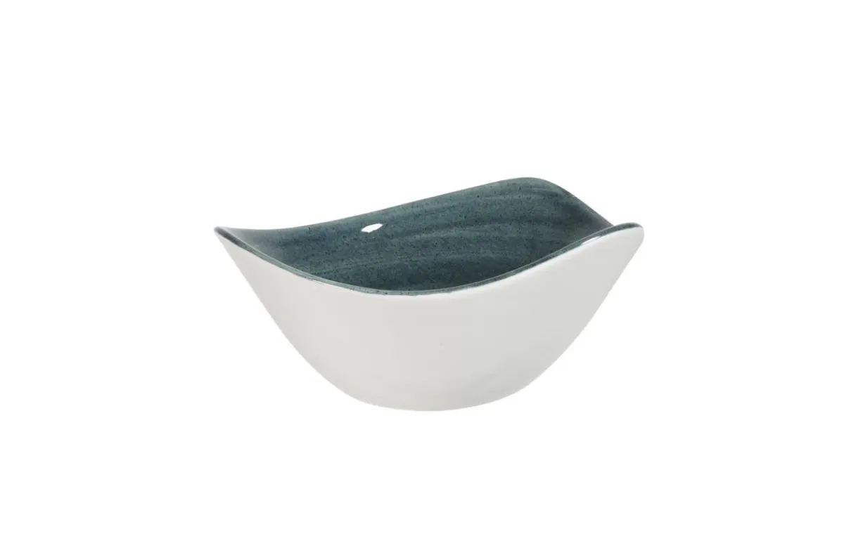CHURCHILL Bol triangulaire Rustic Teal porcelaine vitrifiée 15,3x15,3 cm Stonecast Patina Clearance