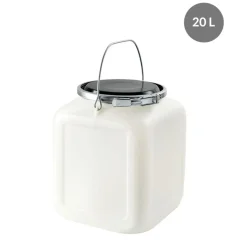 GILAC Bonbonne Avec couvercle blanc plastique Ø 5,5 cm 28x27x35,4 cm 20 L fond plein parois pleines Sale