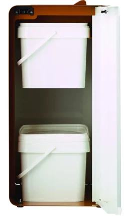 Borne de tri sélectif biodéchets 2 x 20L acier 40 L blanc Cubatri - ROSSIGNOL Hot