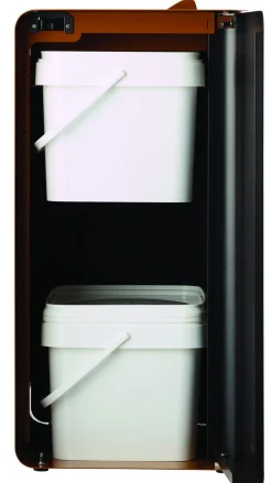 ROSSIGNOL Borne de tri sélectif biodéchets 2 x 20L acier 40 L gris Cubatri Discount