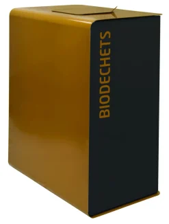 ROSSIGNOL Borne de tri sélectif biodéchets 2 x 20L acier 40 L gris Cubatri Discount