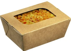 Boîte avec couvercle fenêtre rectangulaire beige 14x10,5x5 cm 50 cl (50 pièces) - SOLIA