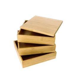 Boîte bambou 19x19x5 cm Oxstal - EARTH ESSENTIALS Sale