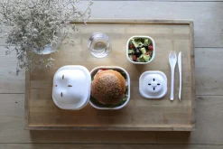 Boîte à burger blanc 15x15x10,5 cm Eko - COOKPLAY Online