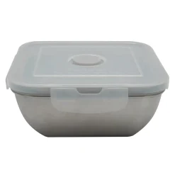 Aucune Boîte de conservation micro-ondable inox 13x13x6 cm 0,6 L Avec couvercle Online