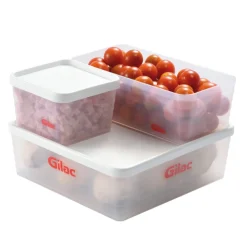 Boîte hermétique Avec couvercle blanc plastique 11x11x7,5 cm 0,6 L fond plein parois pleines - GILAC Sale