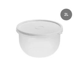 Boîte hermétique Avec couvercle blanc plastique 11 cm 2 L fond plein parois pleines - GILAC Outlet