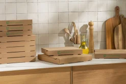 EARTH ESSENTIALS Boîte à pizza brun 33x33x4 cm (100 pièces) Clearance