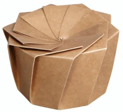 Boîte traiteur rond beige Ø 16 cm 9 cm 1600 ml Lotus (100 pièces) - LELU Best