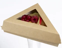 Boîte triangulaire beige 15,5x15,5x4,5 cm (50 pièces) - SOLIA Best
